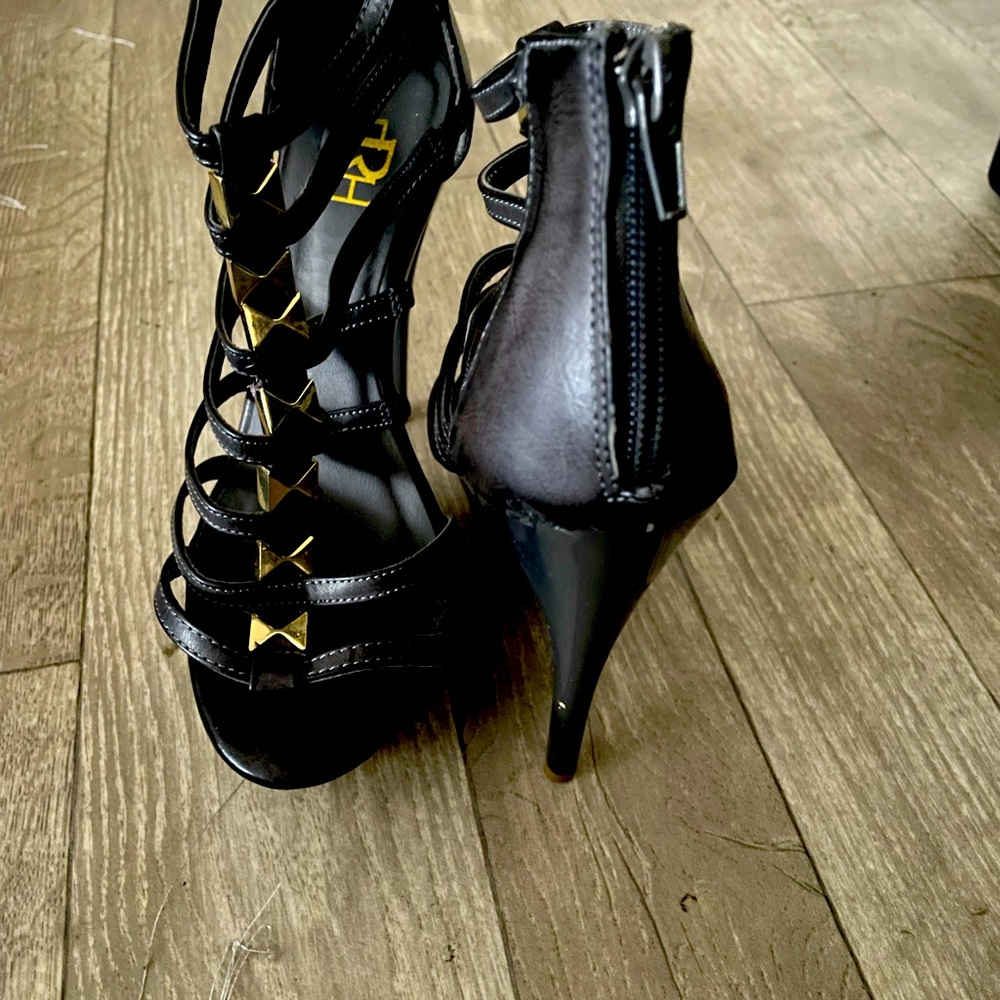 Grey platform heels